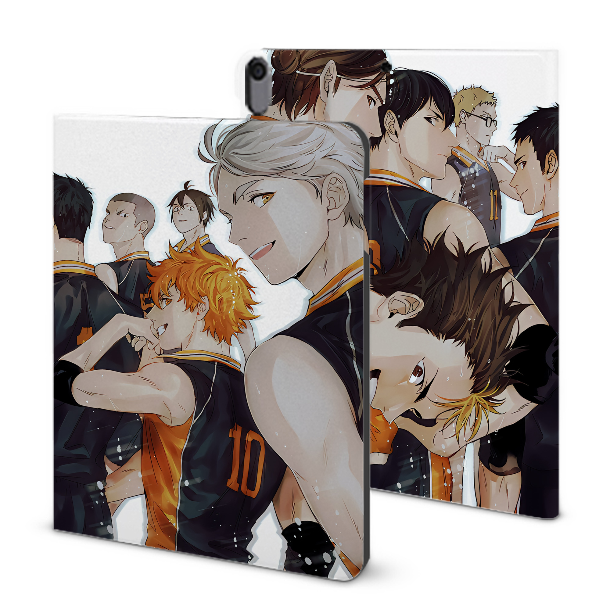 （画像用） ハイキュー!! Haikyu!! IPad ケース ブック型 PUレザー TPU 耐衝撃 軽量 薄型 ペン収納なし 全面保護 IPad 各モデル対応